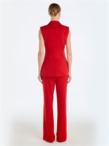 Двубортный жилет с объемными плечами - фото 110215