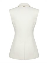 Двубортный жилет с объемными плечами - фото 110217