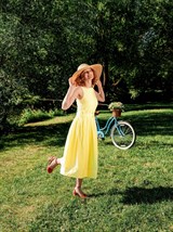 Летнее платье миди из хлопка с шитьем - фото 110246