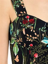 Платье-бюстье с чашками миди из хлопка с цветочным принтом - фото 110265