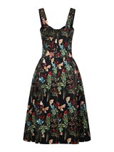 Платье-бюстье с чашками миди из хлопка с цветочным принтом - фото 110267