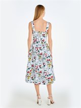 Платье-бюстье с чашками миди из хлопка с цветочным принтом - фото 110272