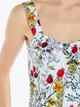 Платье-бюстье с чашками миди из хлопка с цветочным принтом - фото 110273