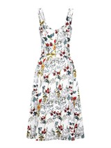 Платье-бюстье с чашками миди из хлопка с цветочным принтом - фото 110275