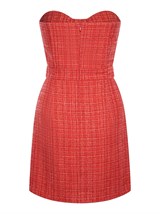 Вечернее платье-бандо мини из твида с люрексом - фото 110283