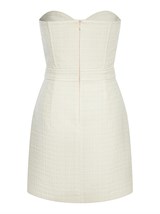 Вечернее платье-бандо мини из твида с люрексом - фото 110289