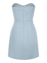 Вечернее платье-бандо мини из твида с люрексом - фото 110294