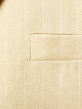 Летний прямой однобортный жакет из хлопка в полоску - фото 110351