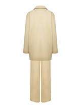 Летний прямой однобортный жакет из хлопка в полоску - фото 110353