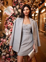 Вечерний прямой жакет из твида с люрексом - фото 110377