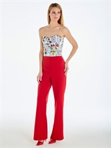 Топ корсетный с чашками из хлопка с цветочным принтом - фото 110393