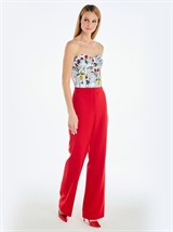 Топ корсетный с чашками из хлопка с цветочным принтом - фото 110394