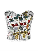 Топ корсетный с чашками из хлопка с цветочным принтом - фото 110398