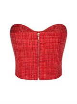 Вечерний корсетный топ с чашками из твида с люрексом - фото 110405