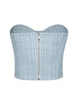 Вечерний корсетный топ с чашками из твида с люрексом - фото 110408