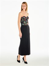 Топ корсетный с чашками из хлопка с цветочным принтом - фото 110412