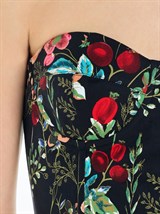 Топ корсетный с чашками из хлопка с цветочным принтом - фото 110414