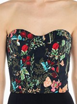 Топ корсетный с чашками из хлопка с цветочным принтом - фото 110415