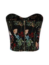 Топ корсетный с чашками из хлопка с цветочным принтом - фото 110417