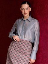 Рубашка полупрозрачная из хлопка с вискозой - фото 110455