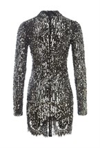 Платье В Пайетках С Воротником Поло - фото 110801