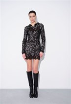 Платье В Пайетках С Воротником Поло - фото 110802