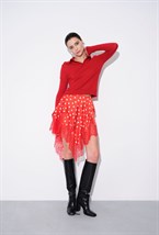 Юбка-Мини Асимметричная С Кружевом - фото 110846