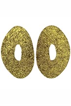 Серьги Big Gold Riffled Plate - фото 113000