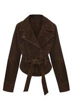 Замшевая куртка-халат - фото 113498