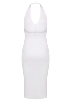 Вязаное платье миди с V-образным вырезом - фото 113572