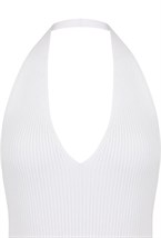 Вязаное платье миди с V-образным вырезом - фото 113573