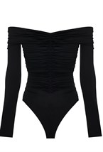 Облегающее боди с открытыми плечами - фото 113761