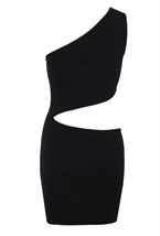 Трикотажное платье с разрезом на талии - фото 113848