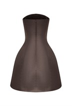 Коричневое корсажное платье-мини - фото 115330