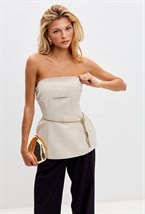 Фигурный вечерний топ с блеском - фото 115333