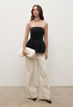 Фигурный вечерний топ с блеском - фото 115343