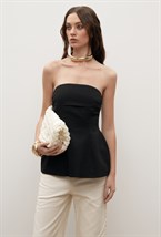 Фигурный вечерний топ с блеском - фото 115344