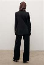 Двубортный приталенный жакет на одной пуговице - фото 115370