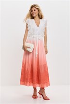 Платье в пол с из градиентного шелка с шитьем - фото 115380