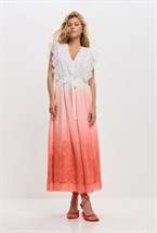 Платье в пол с из градиентного шелка с шитьем - фото 115382