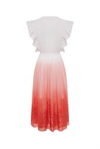 Платье в пол с из градиентного шелка с шитьем - фото 115387