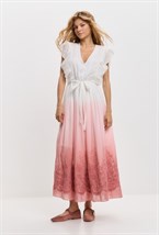 Платье в пол с из градиентного шелка с шитьем - фото 115389