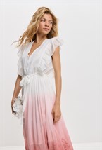 Платье в пол с из градиентного шелка с шитьем - фото 115392