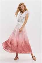 Платье в пол с из градиентного шелка с шитьем - фото 115393