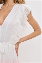 Платье в пол с из градиентного шелка с шитьем - фото 115396