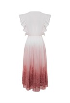 Платье в пол с из градиентного шелка с шитьем - фото 115398