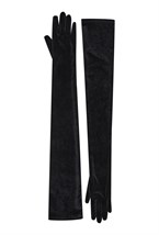 Бархатные высокие перчатки - фото 115565