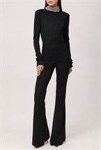 Брюки-клеш однотонные - фото 115631