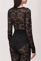 Лонгслив Нуар кружевной - фото 115641