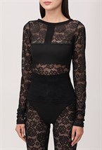 Лонгслив Нуар кружевной - фото 115642